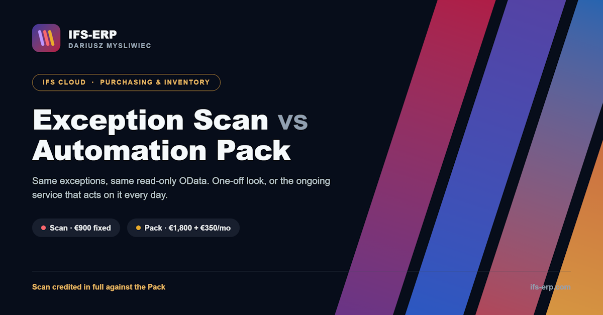 SCM Exception Scan vs Automation Pack for IFS Cloud
