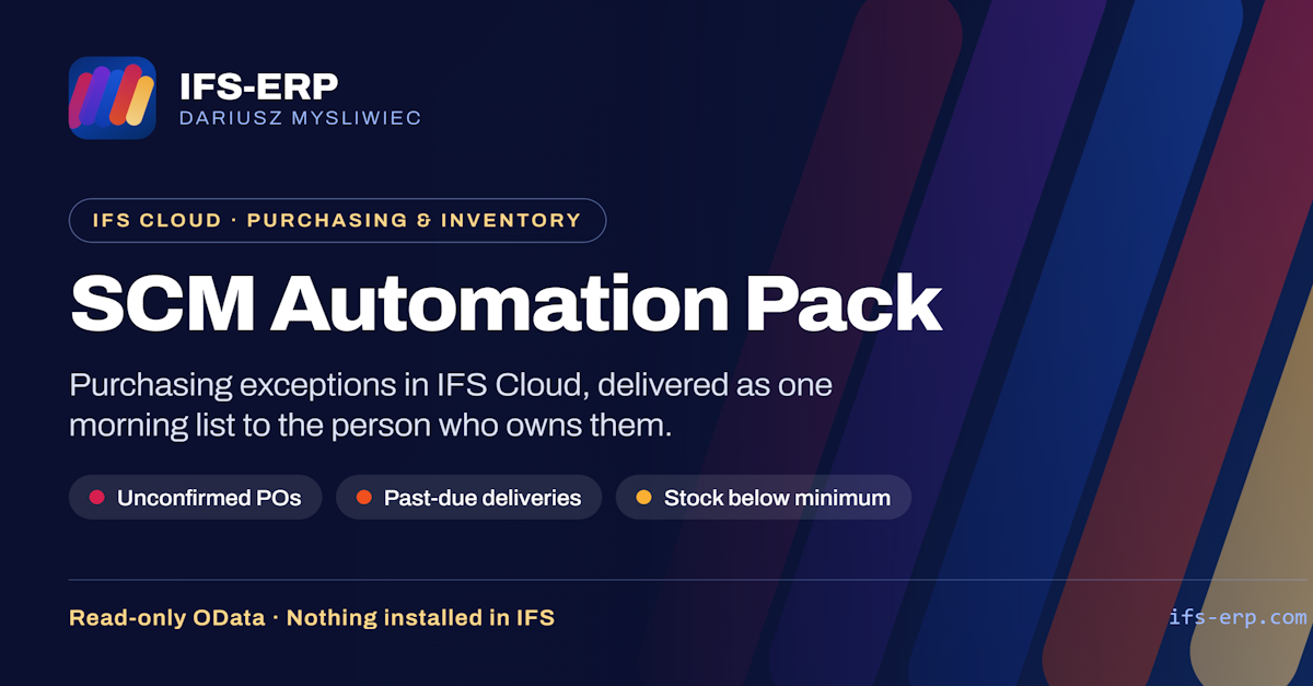 SCM Automation Pack for IFS Cloud | Nothing Installed in IFS