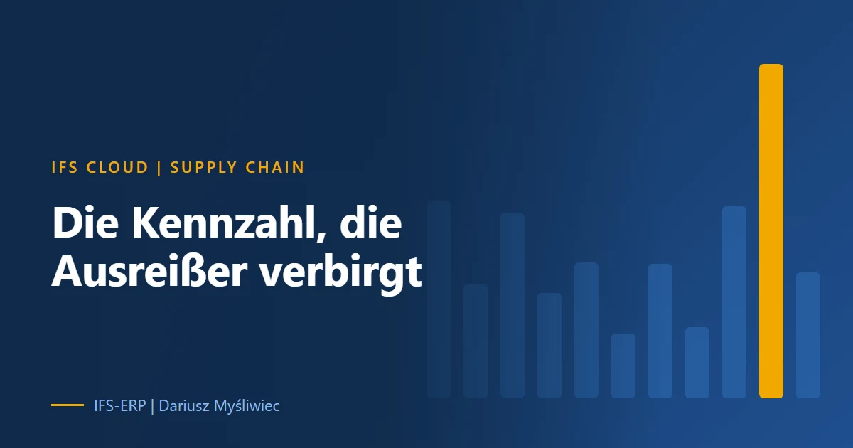 Illustration zur Kennzahl Liefertreue in IFS Cloud auf dunkelblauem Grund