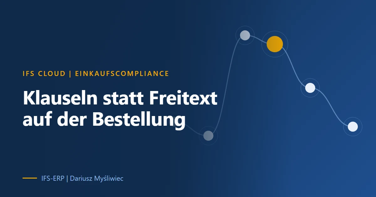 Klauselbibliothek in IFS Cloud: Procurement Clause Phrases mit Typen, Gültigkeit und Übersetzungen