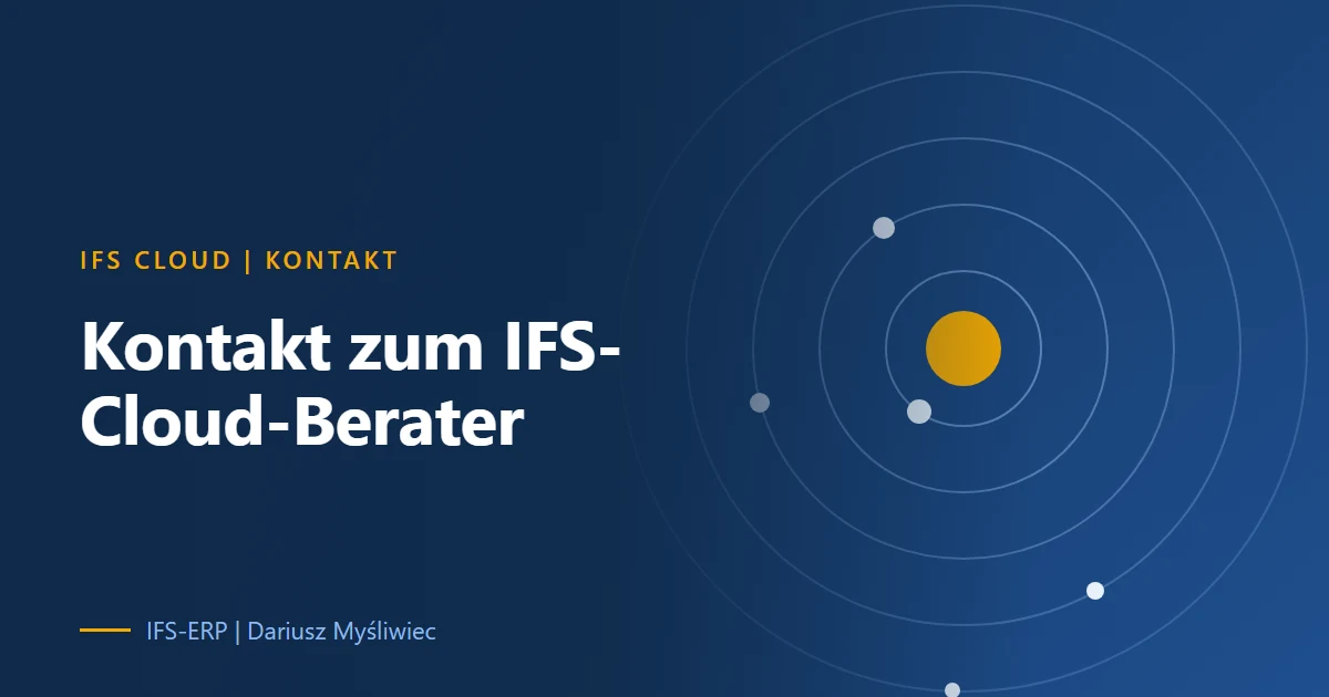 Kontaktdaten von Dariusz Myśliwiec, IFS-Cloud-Berater