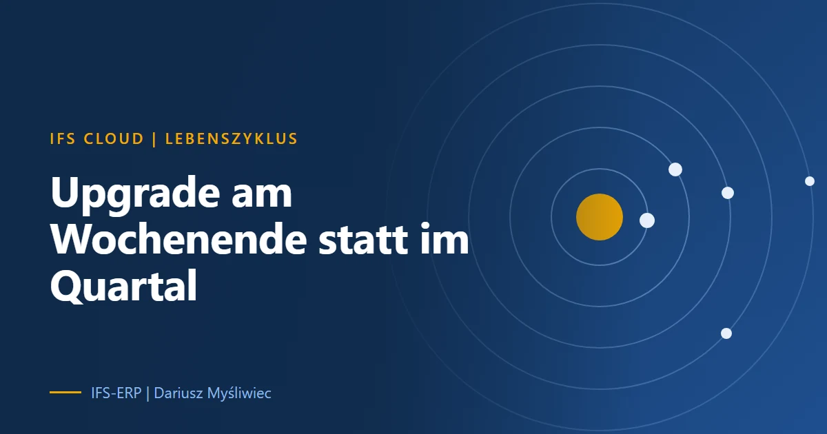 Zwei Zeitachsen: Release Update als Wochenende bei Erweiterung über das Framework, als Quartal bei Eingriff in den Core