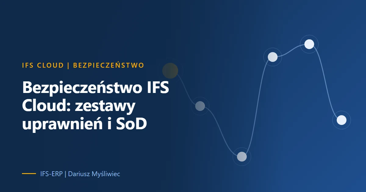 Zestawy uprawnień i macierz podziału obowiązków IFS Cloud pokazane jako sieć ról